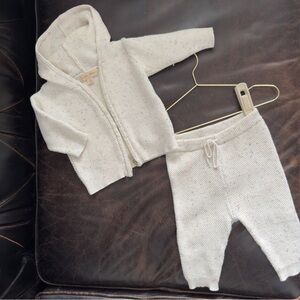 La Petite Collection 6M Baby Knit Set 3-6Month Layette Zip Hoodie Jacket & Pants